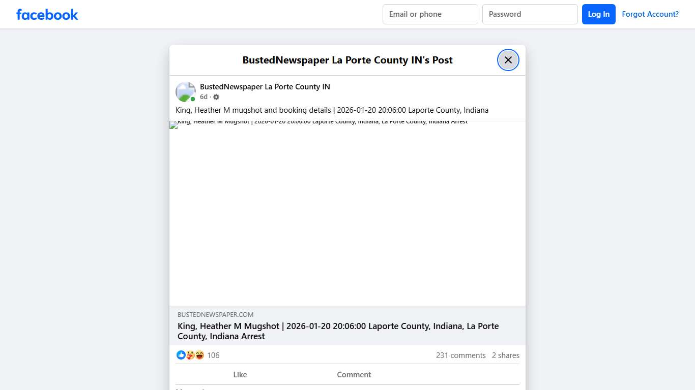 King, Heather M... - BustedNewspaper La Porte County IN Facebook